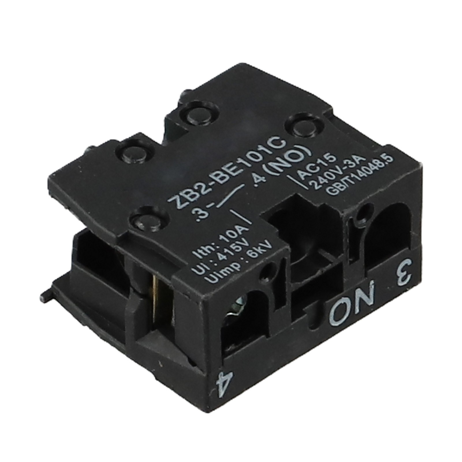 10PCS Push Button Switch Contact Block Snap in 10A 600V for Control Panels