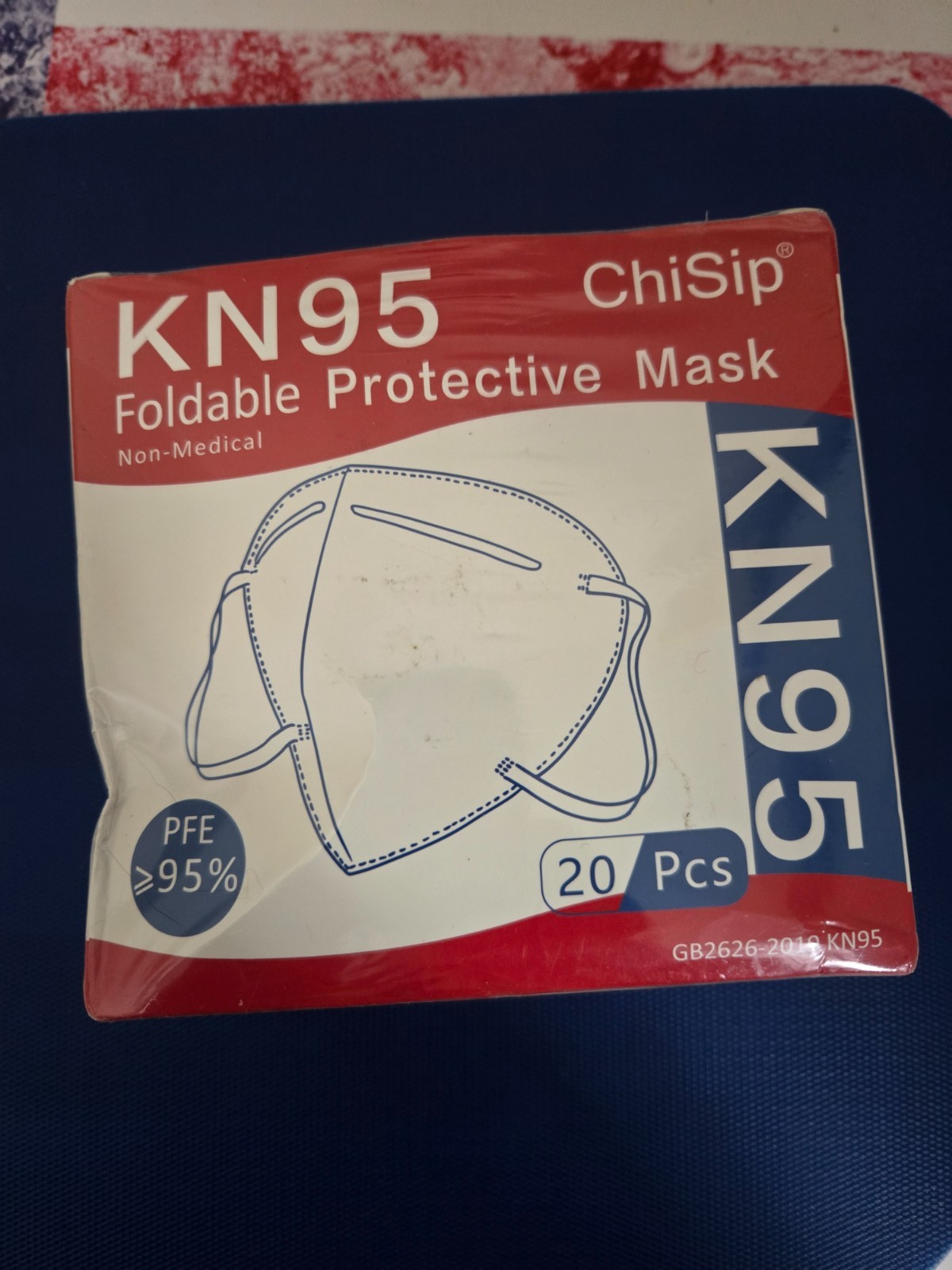 ChiSip KN95 Foldable Protective Face Masks- 20 pcs New in Sealed Box Exp: 3/27