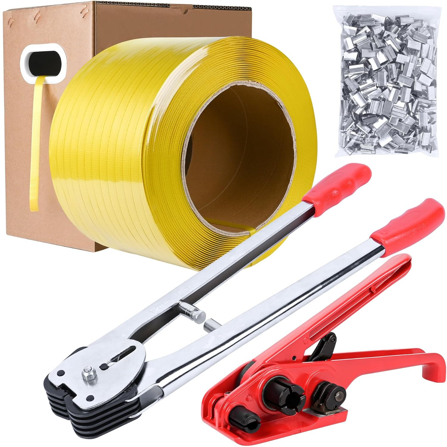 Heavy Duty Banding Strapping Kit with Tensioner Tool, 1/2″X 3500FT Polypropylene