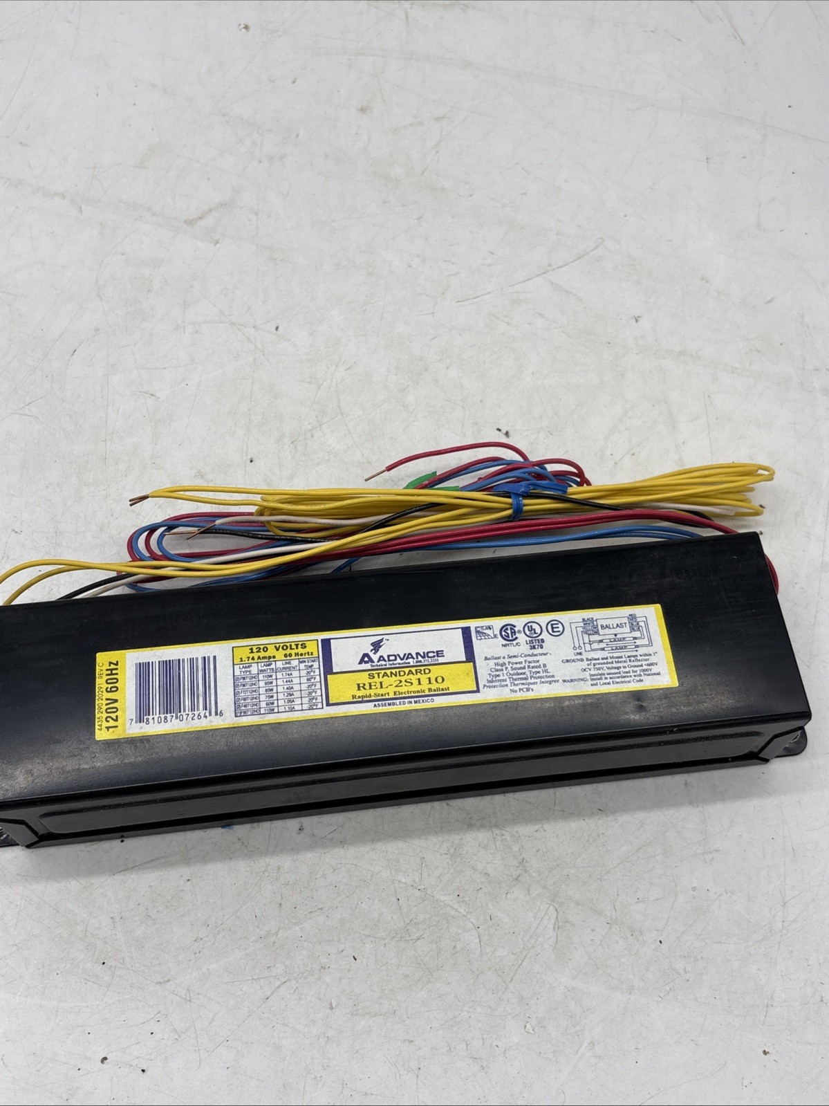 Advance Ballast PHILIPS REL-2S110 / REL2S110 110w 2 Lamp T12 96”