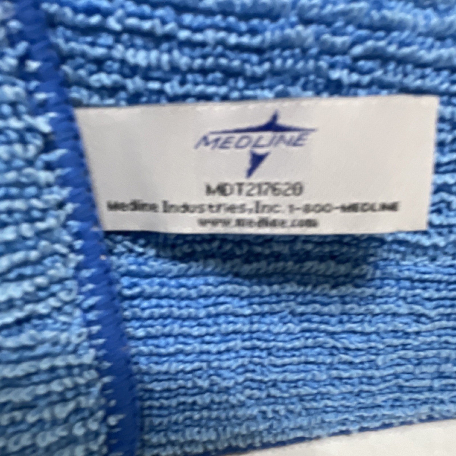 Medline MDT217620 Microfiber Wet/Dry Mop Pad Blue Washable Tab Attachment