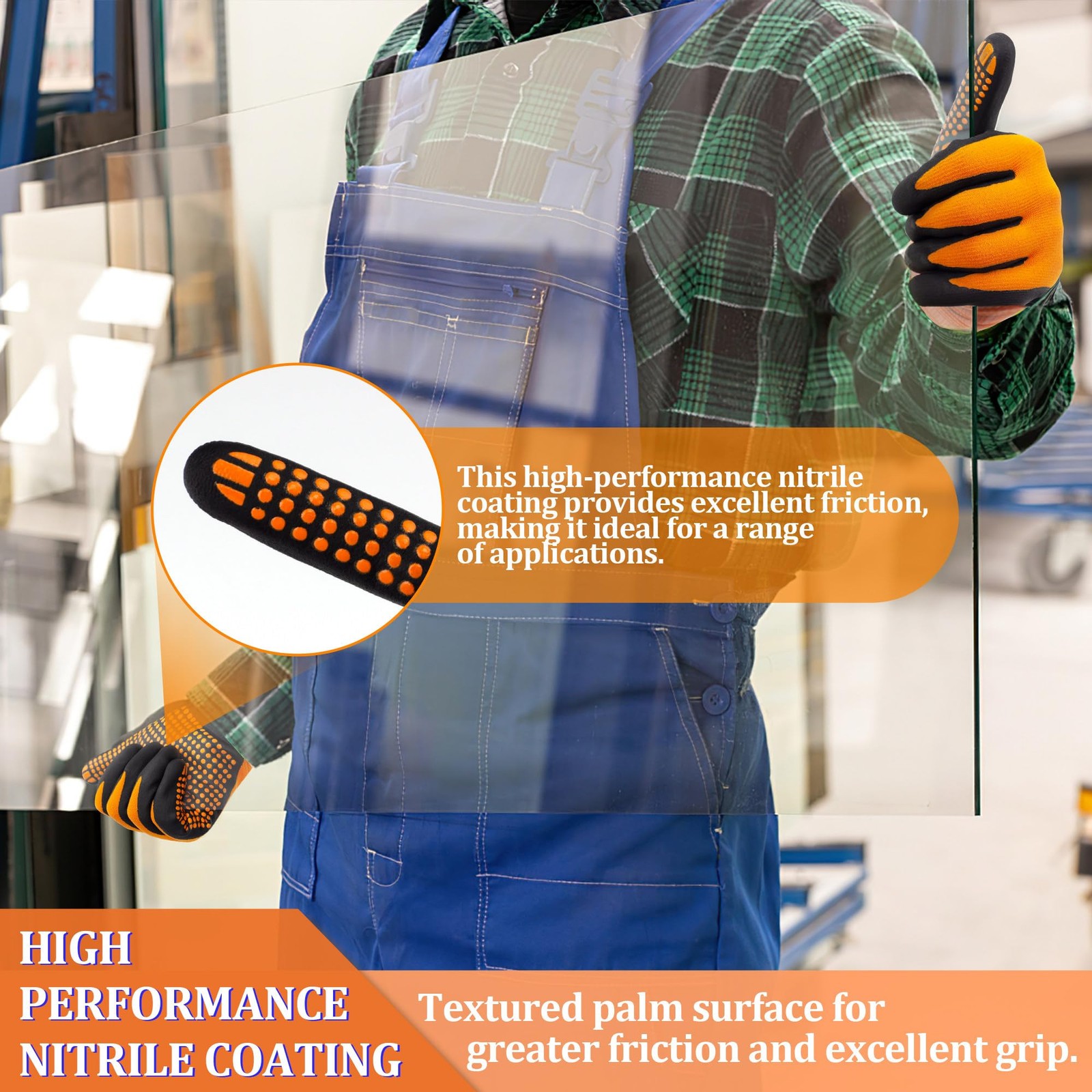 Work Gloves MicroFoam Nitrile Coated-6 Pairs,Endurance Seamless Knit Nylon,Do…