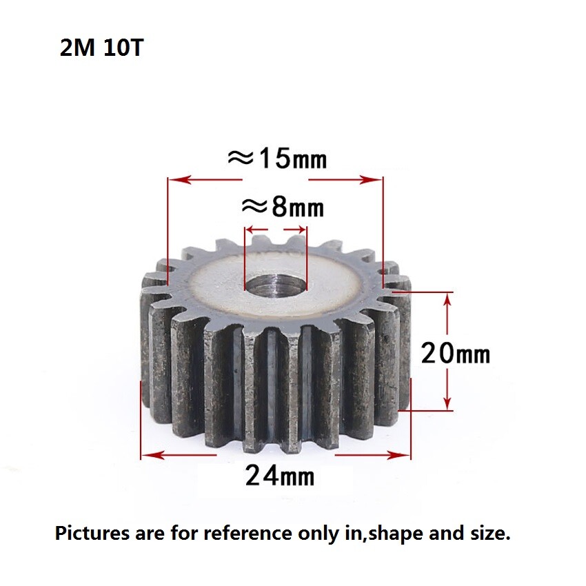 2 Mod 10-127T Spur Gears 45# Steel Thickness 20mm Motor Pinion Transmission Gear