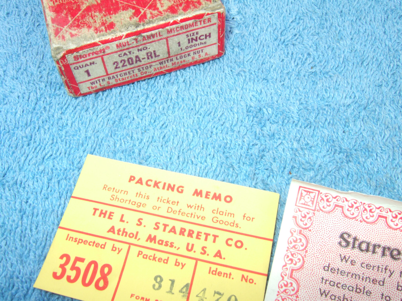 STARRETT No.220 MUL-T-ANVIL MICROMETER 0-1” 001″ No 220A-RL MACHINIST TOOLMAKER