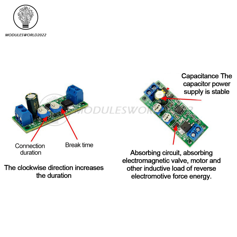 DC7-30V MOS Dual Cycle Timer Adjustable Delay On/Off Switch Timing Relay Module