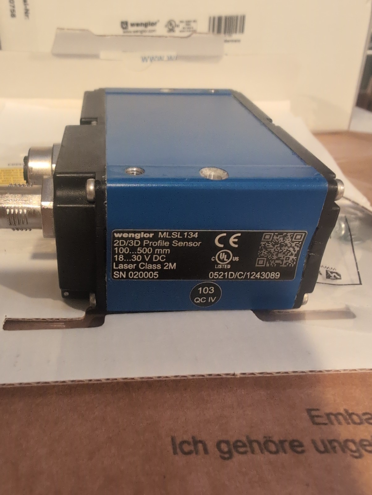 Wenglor MLSL134 2D/3D-Profile Sensor 100-500 mm 18-30 V DC