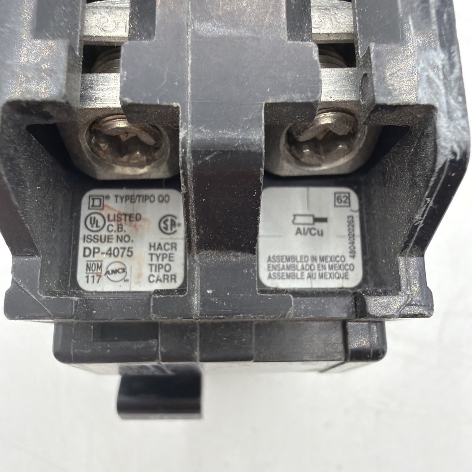 SQUARE-D QO210 CIRCUIT BREAKER 2-POLE UNIT 10-AMP TYPE/TIPO QOA 120/240V
