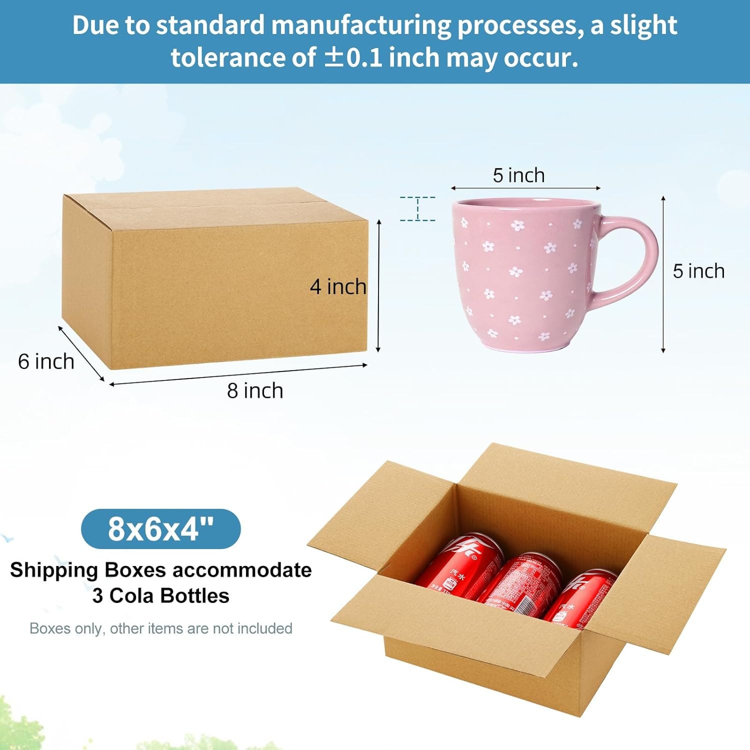 Famagic 8x6x4 Shipping Boxes 10 Pack Corrugated Cardboard Mailer Boxes