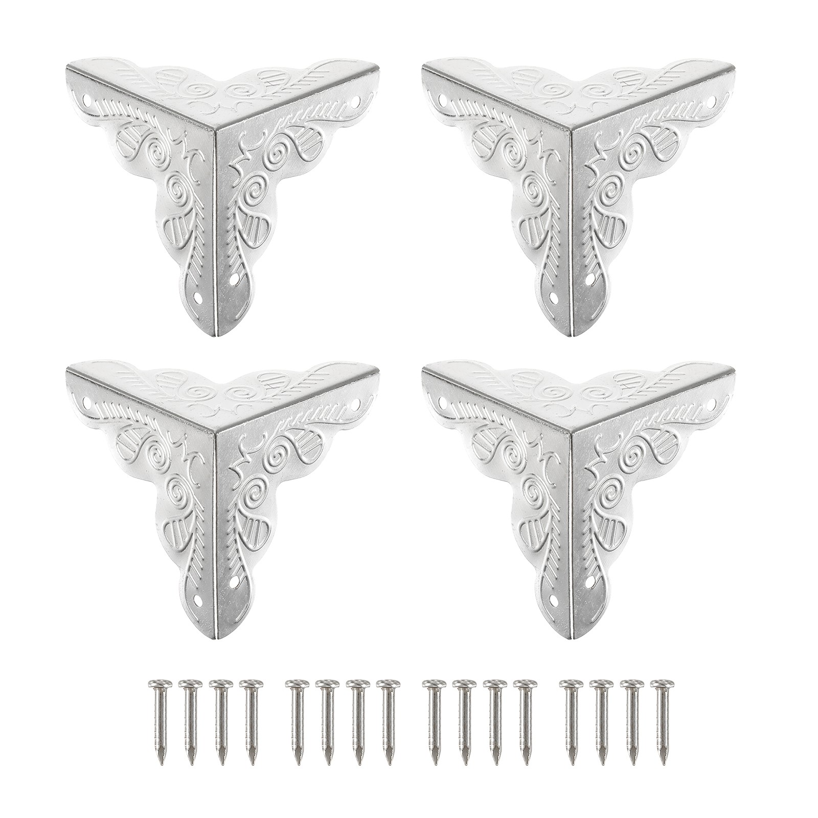 12 Pcs 35mm Decorative Box Corner Cover, Corner Protector, Silver