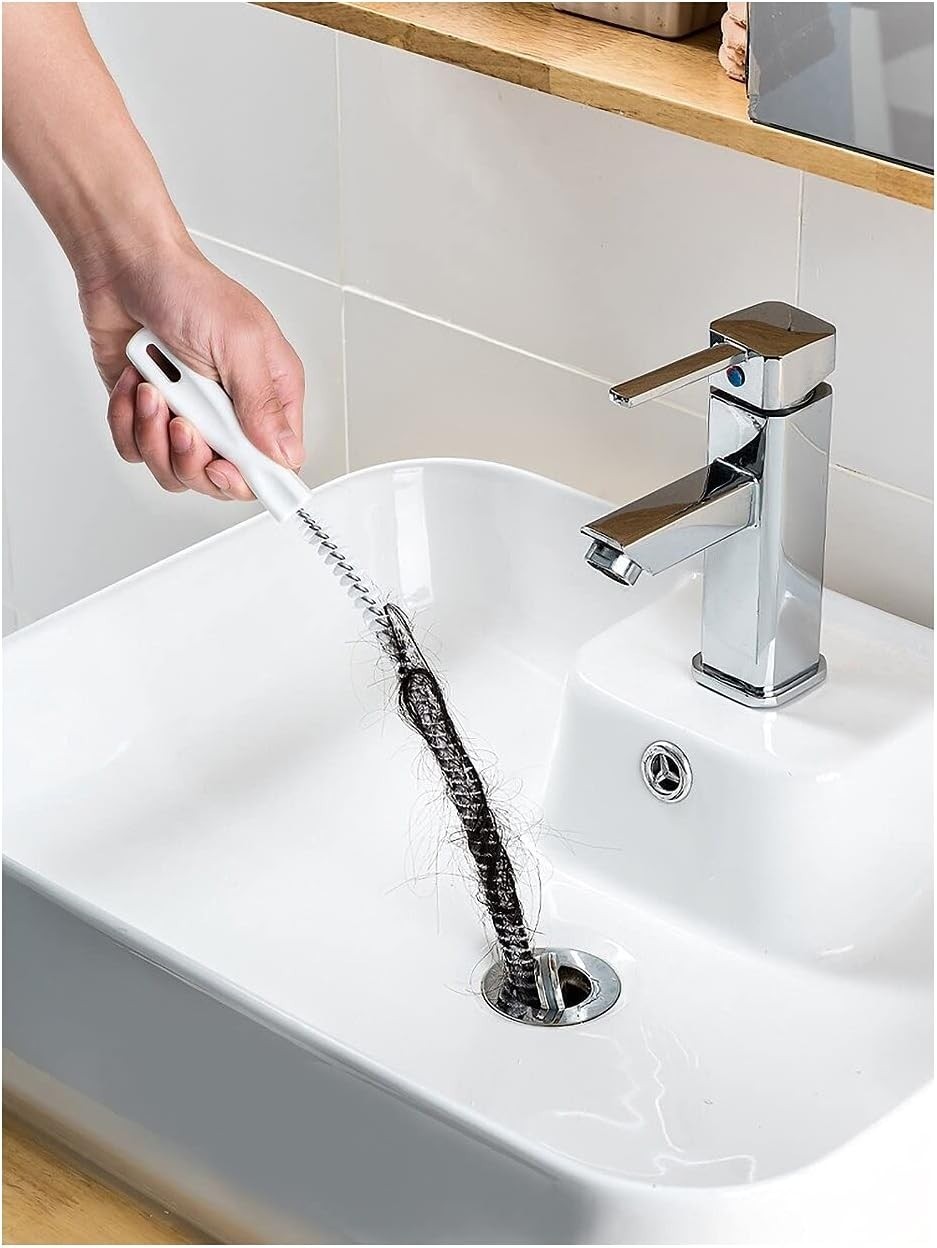 2-Piece Flexible Drain Brush Sink Unblocker Elastic Hose Pipe Straw Cleaning …