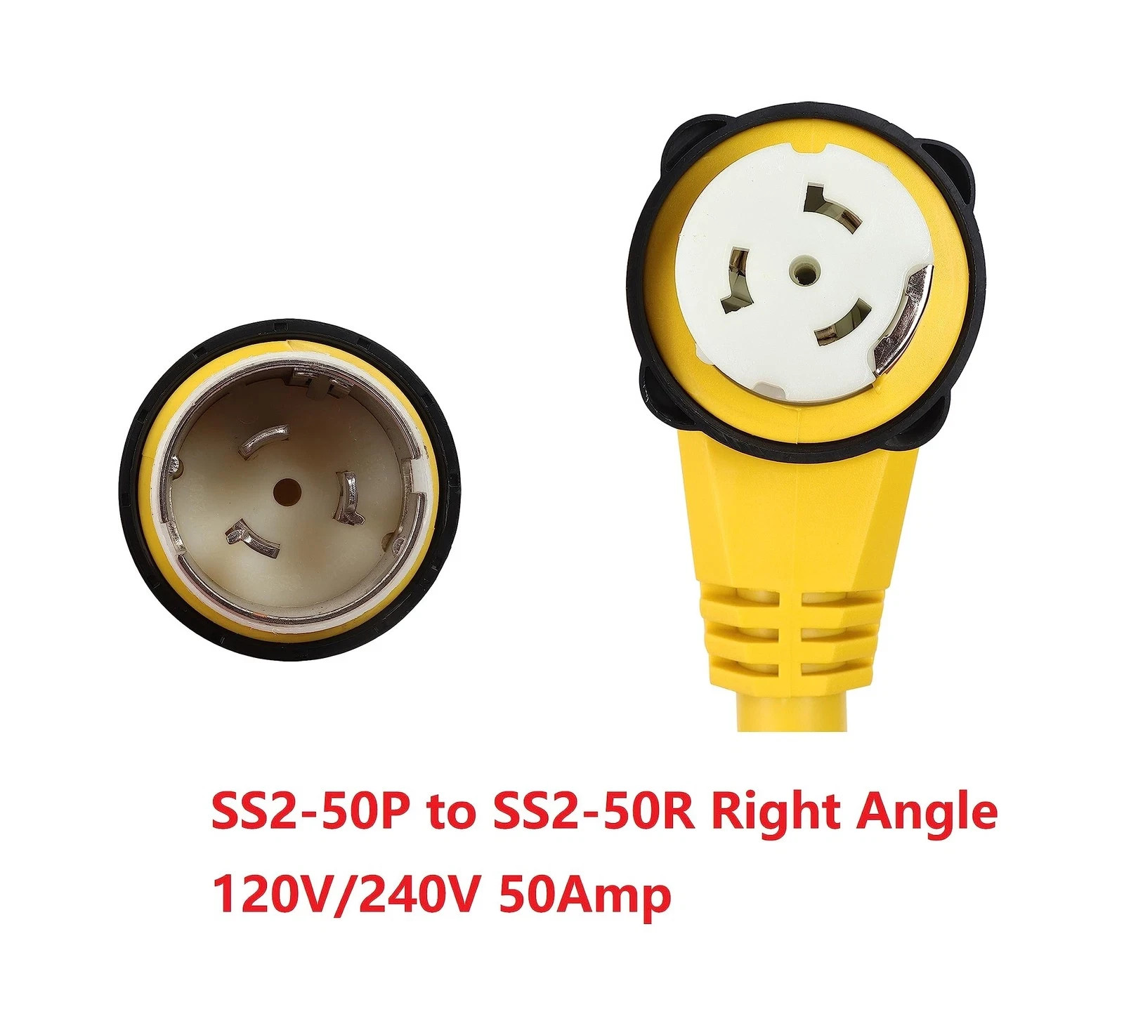 ONETAK SS2-50P to SS2-50R 1.5FT Right Angle 90 Degree 120V/240 50 Amp Male to