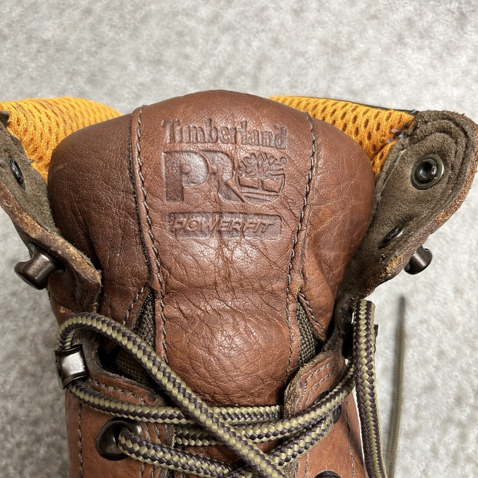 Timberland Pro358 Boots WOMEN Size 10 Brown Leather Lace Up Safety Toe Work Boot