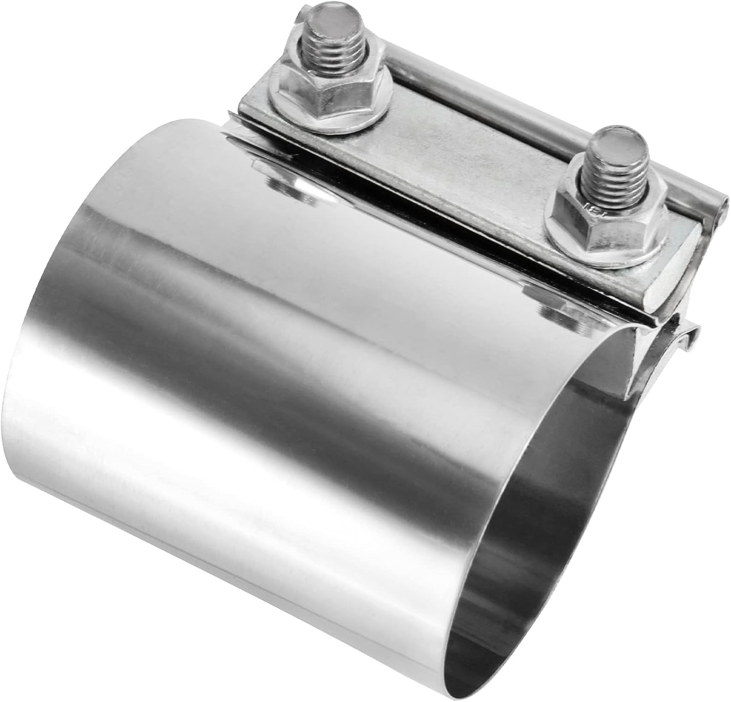 4 Pack 2.5 Inches Butt Joint Exhaust Clamp Sleeve, Stainless Steel Butt Joint Ex