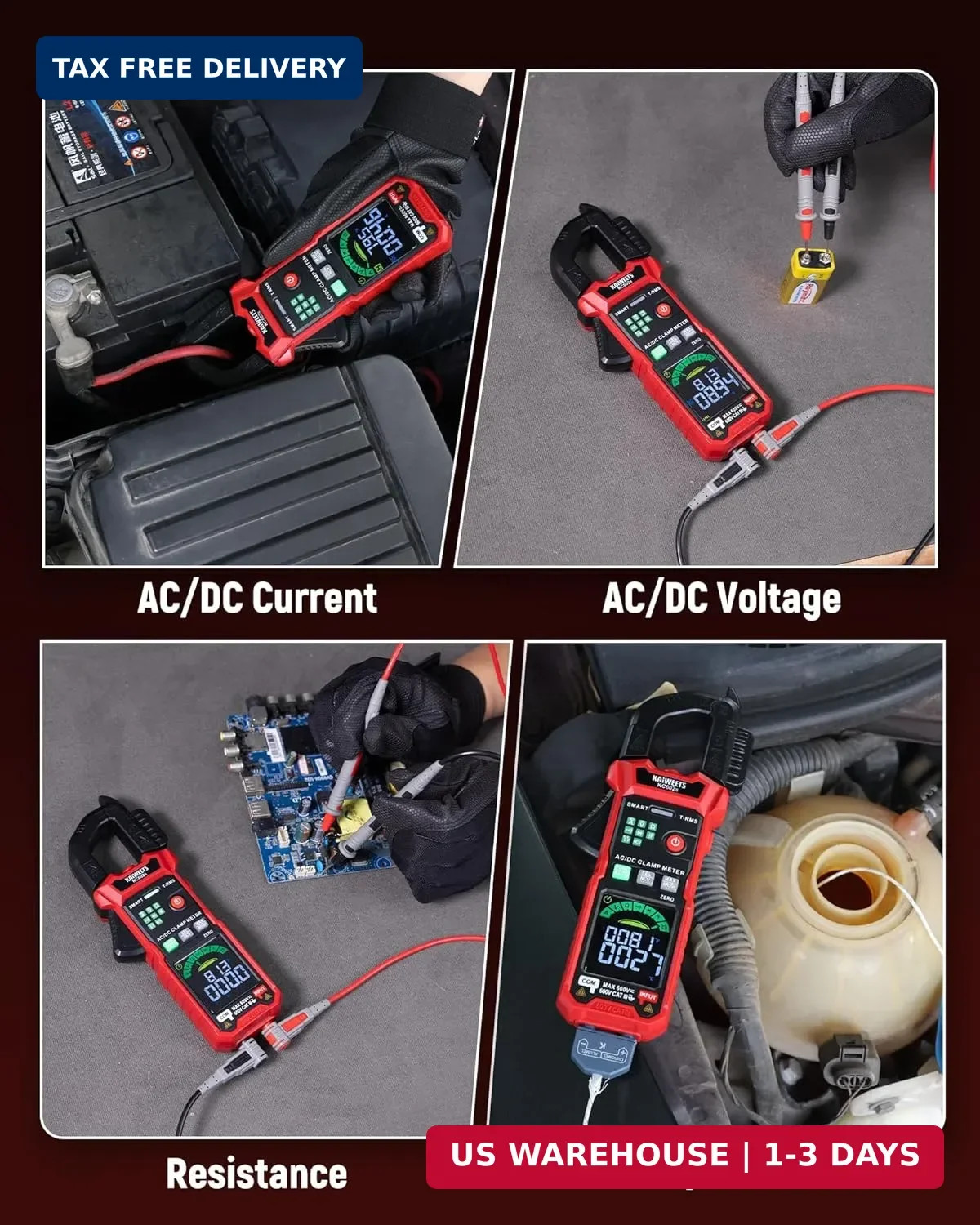 KAIWEETS Smart Digital Clamp Meter, 2026 Intelligent Auto Ranging Multimeter 600