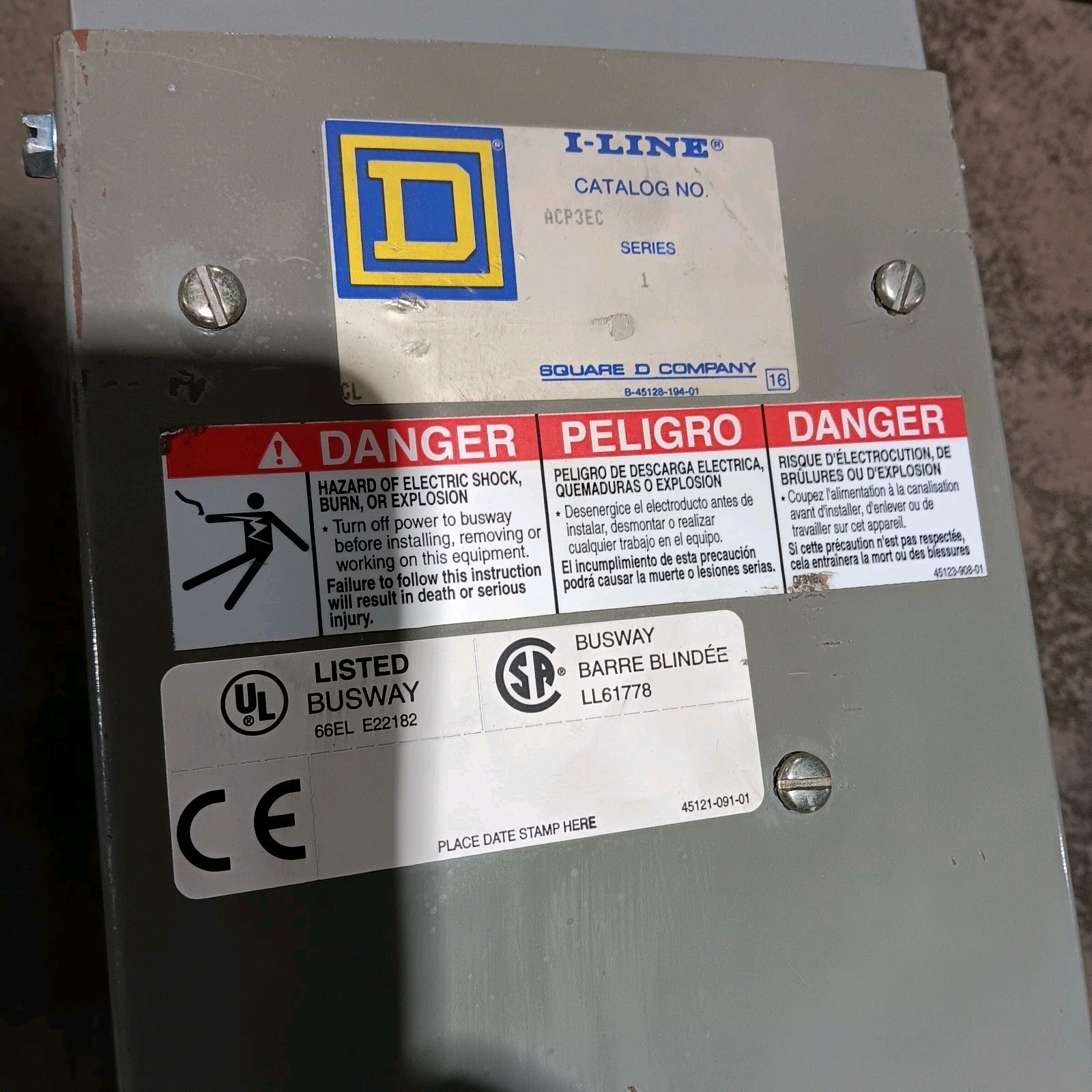 6-Square D I-Line 400Amp Busway sections AP504G10 3PH 4W 600VAC Max