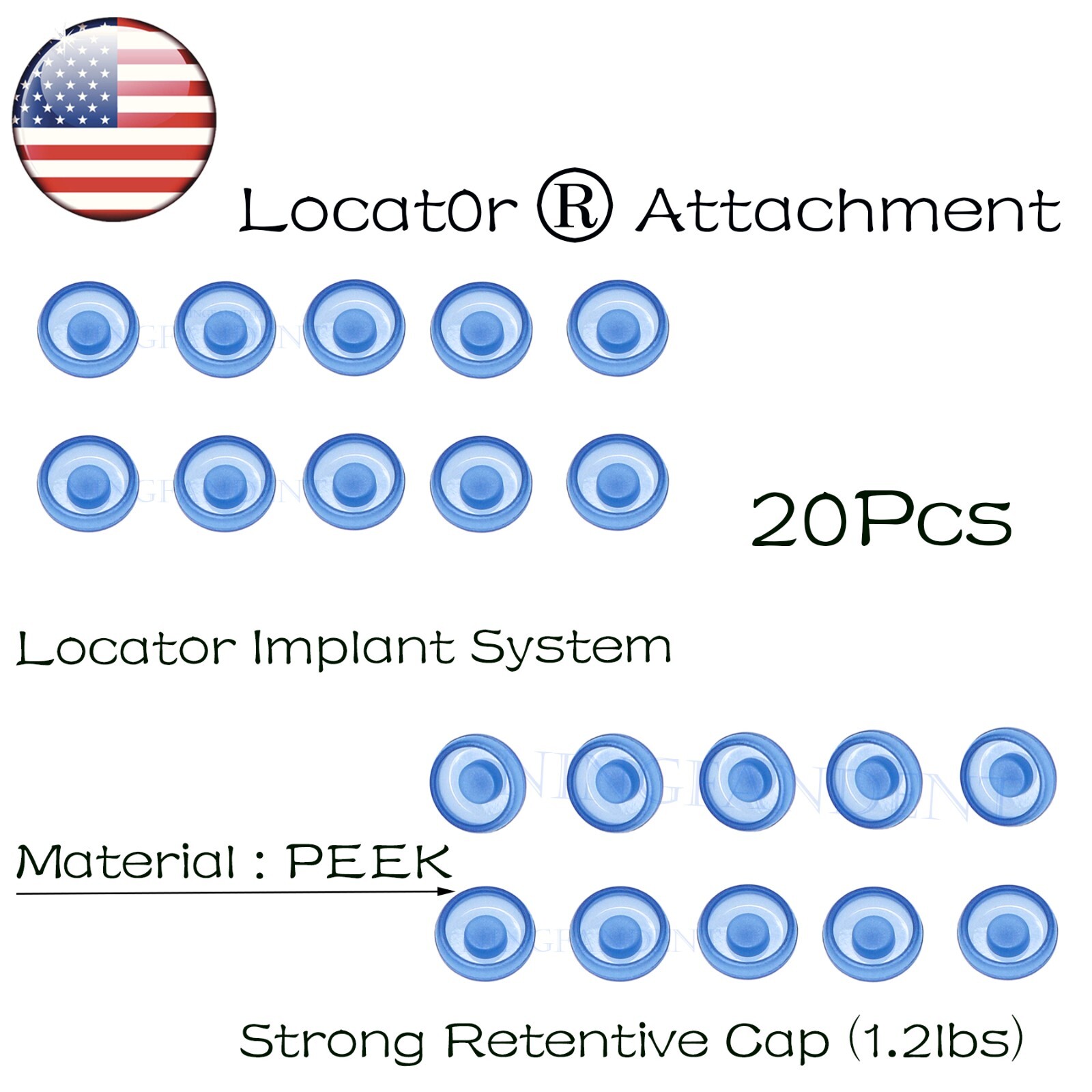 US Locator Tapered Abutment 1-5.0mm height for Zimmer TSV3.5 Mis Adin Implants