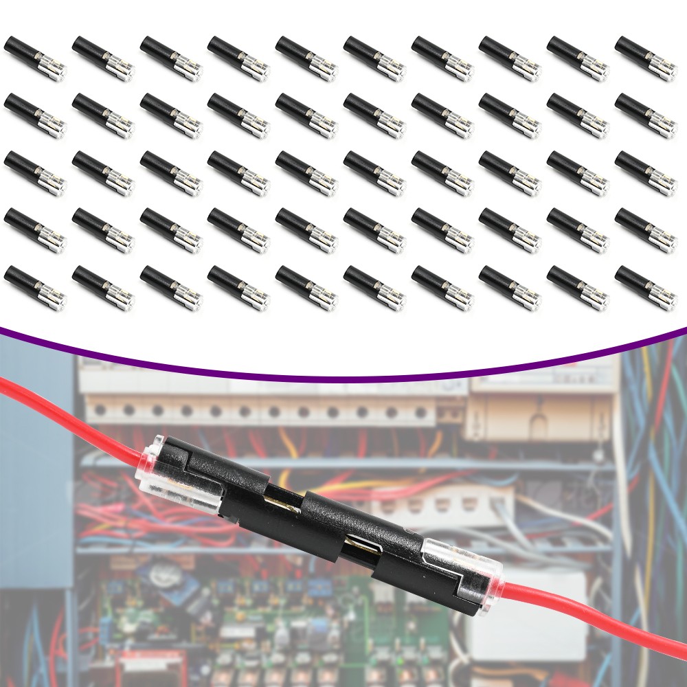 50PCS/Set Plug-In Quick Wire Connector Kit 1-Pin Reusable Clamp Terminal Block