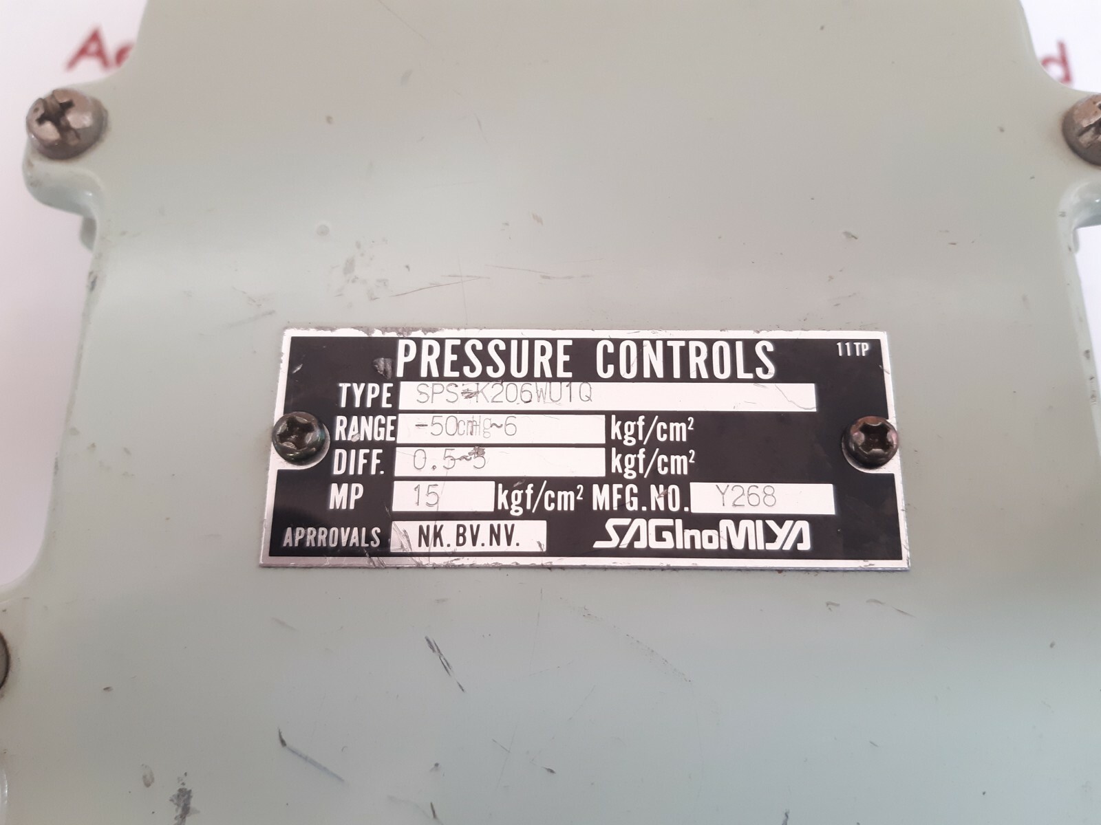 Saginomiya sps-k206wu1q pressure controls 11tp