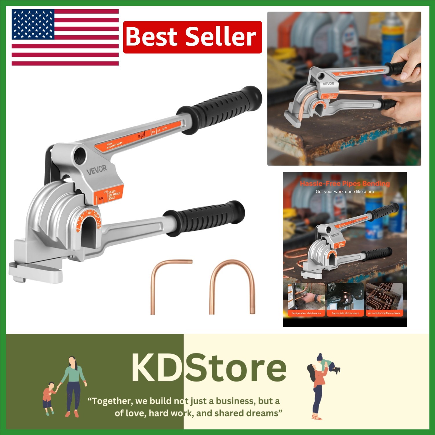 Durable Hand-Powered Tube Bender – 1/4”, 3/8”, 1/2” OD for DIY Masterpieces