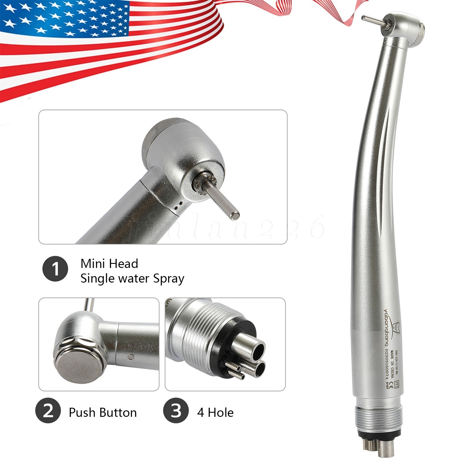 Dental High Speed Handpiece Small Mini Head Turbine 4 Hole Fit NSK