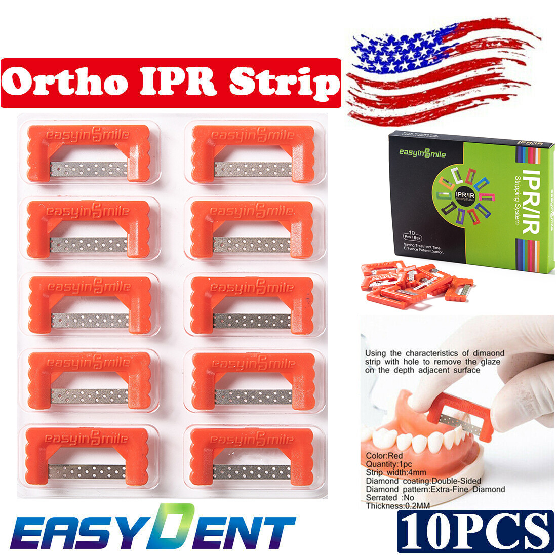 10pc/pack Dental Orthodontic Reduction Strips Interproximal Enamel Kit Automatic