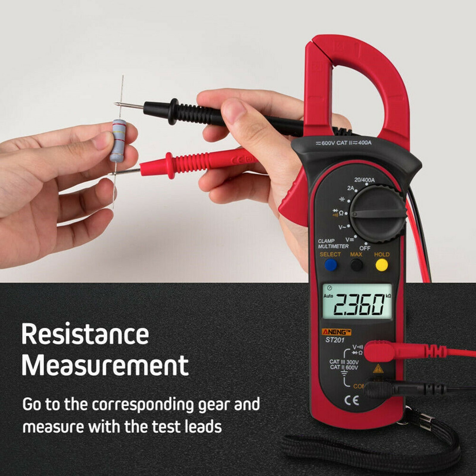 Digital Multimeter Tester AC DC Volt Ohm Amp Clamp Meter Auto Range Handheld T1