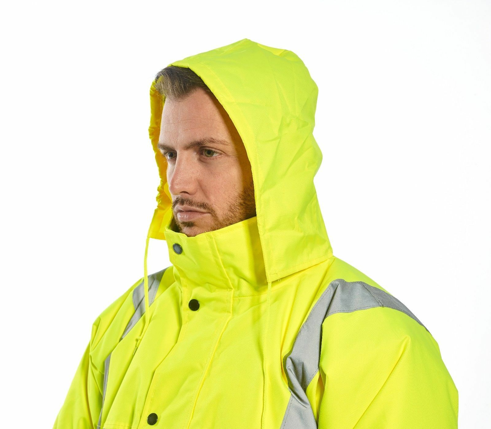 Portwest US463 Mens Waterproof Hi Vis Bomber Jacket Winter Safety Reflective