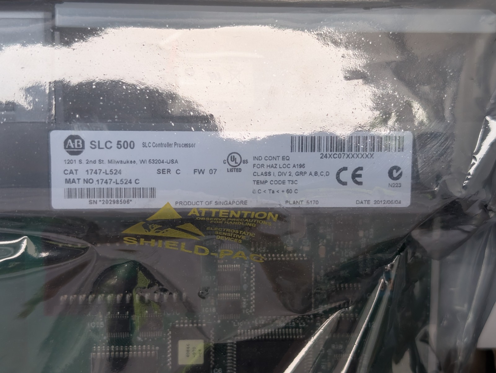 A-B Allen Bradley 1747-L524 SER C SLC 500 SLC CONTROLLER PROCESSOR FW 07