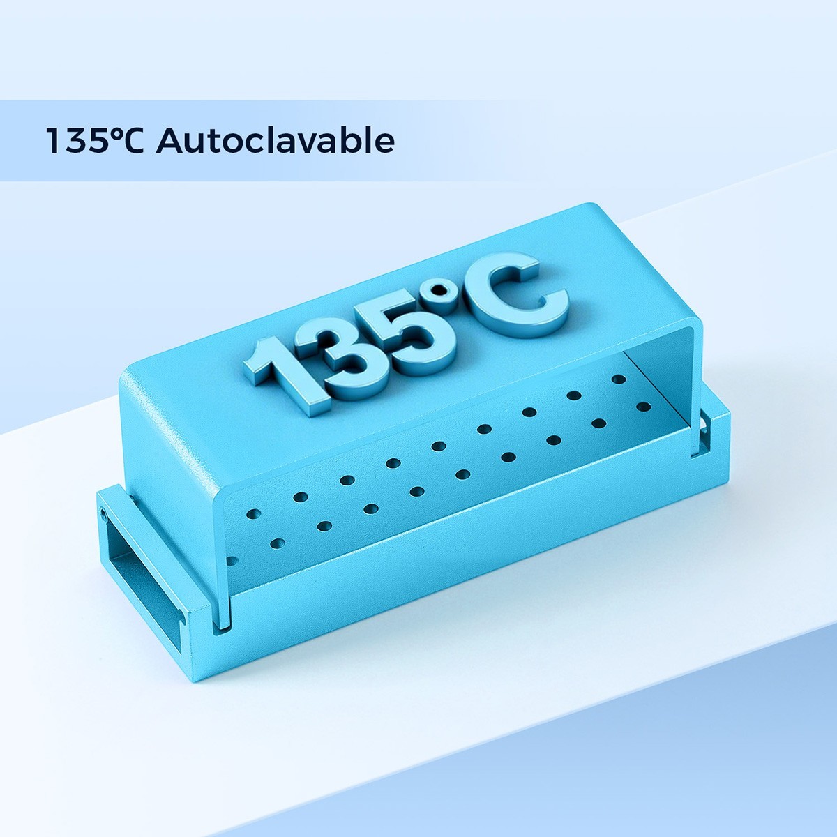 30 Holes Dental Bur Burs Holder Autoclave Block Disinfection Box Aluminium USA
