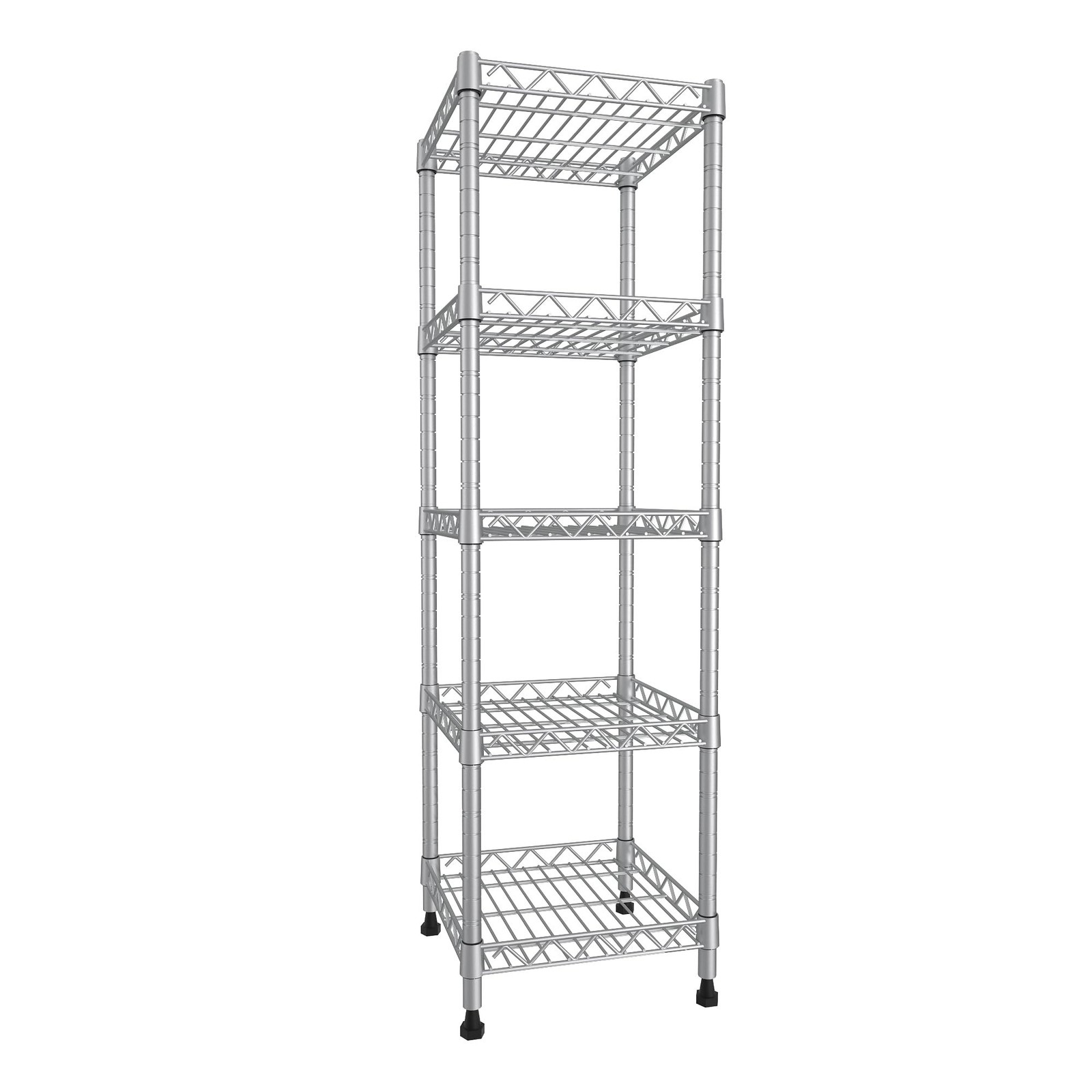 GIOTORENT 5 Tier Standing Shelving Metal Units, Adjustable Height Wire Shelf …