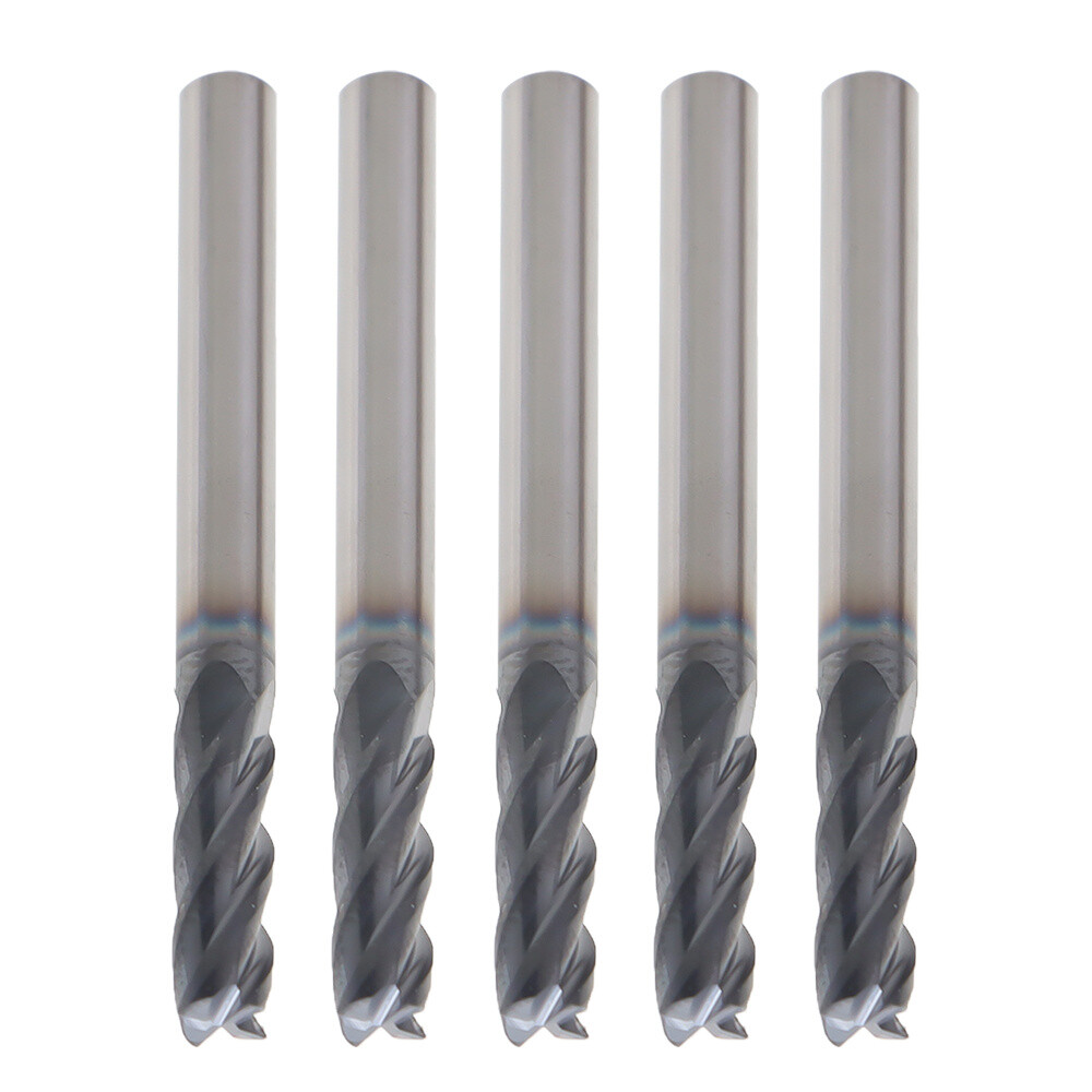 5Set 3/16″ 4 Flute 2″ Overall Length Regular Carbide End Mill TiALN COATED New