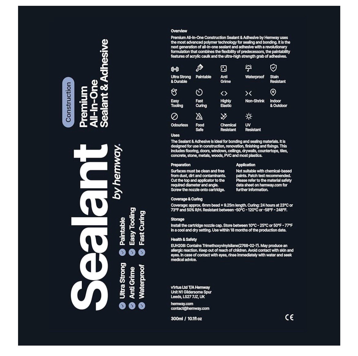 Light Grey Construction Hybrid Polymer Sealant Adhesive 13.1oz All-in-One
