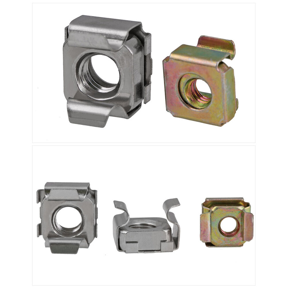 Cage Nuts M4 M5 M6 M8 Cabinet Nuts Rack Nuts 201, 304 Stainless Steel Color Zinc