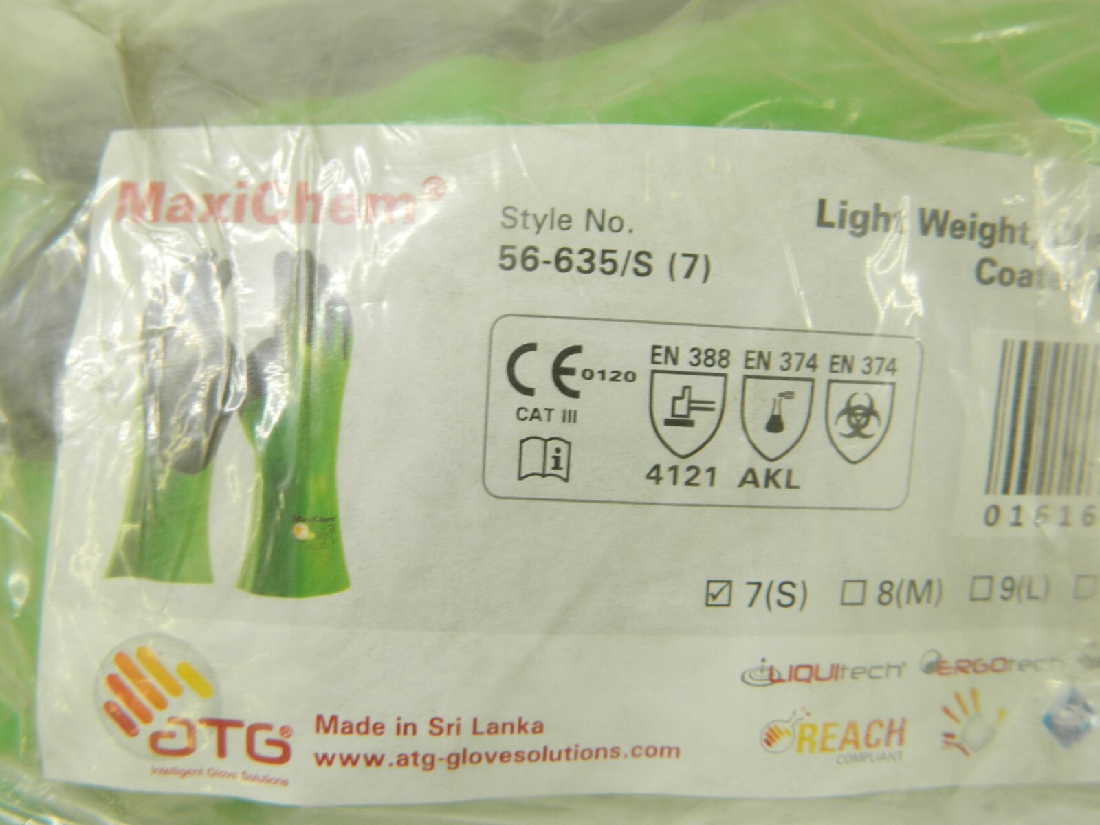 ATG MaxiChem 14″ Nitrile Coated Nylon Lycra Chemical Work Glove Qty 12 56-635/S