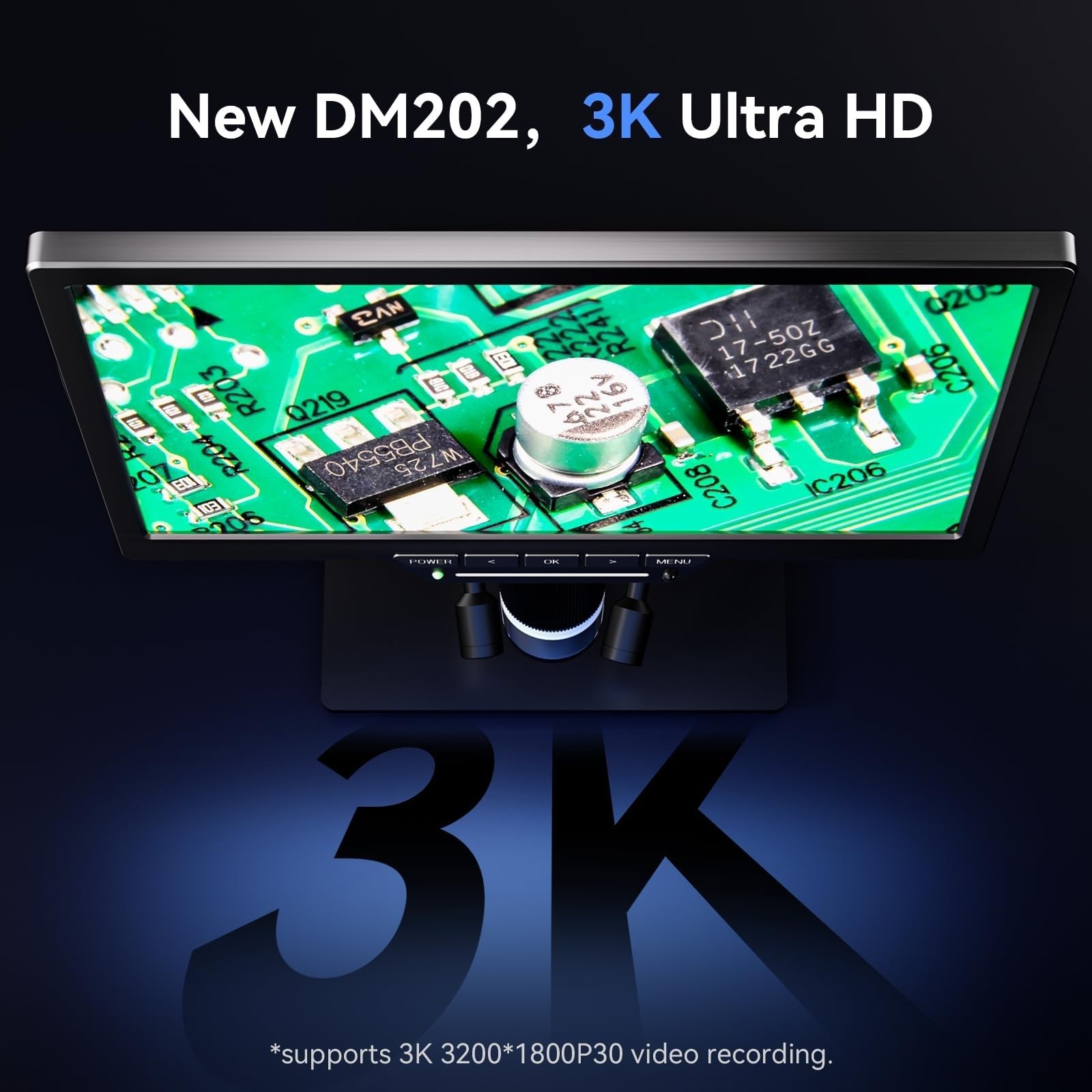 DM202 3K Digital Microscope: 10.1″ HDMI LCD Microscope, 38MP Coin Microscopes…