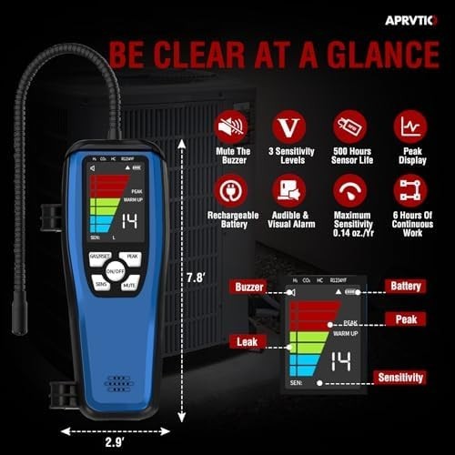 Refrigerant Leak Detector, ALD-200 3-In-1 Freon Leak Detector Tester A1 A2L A3