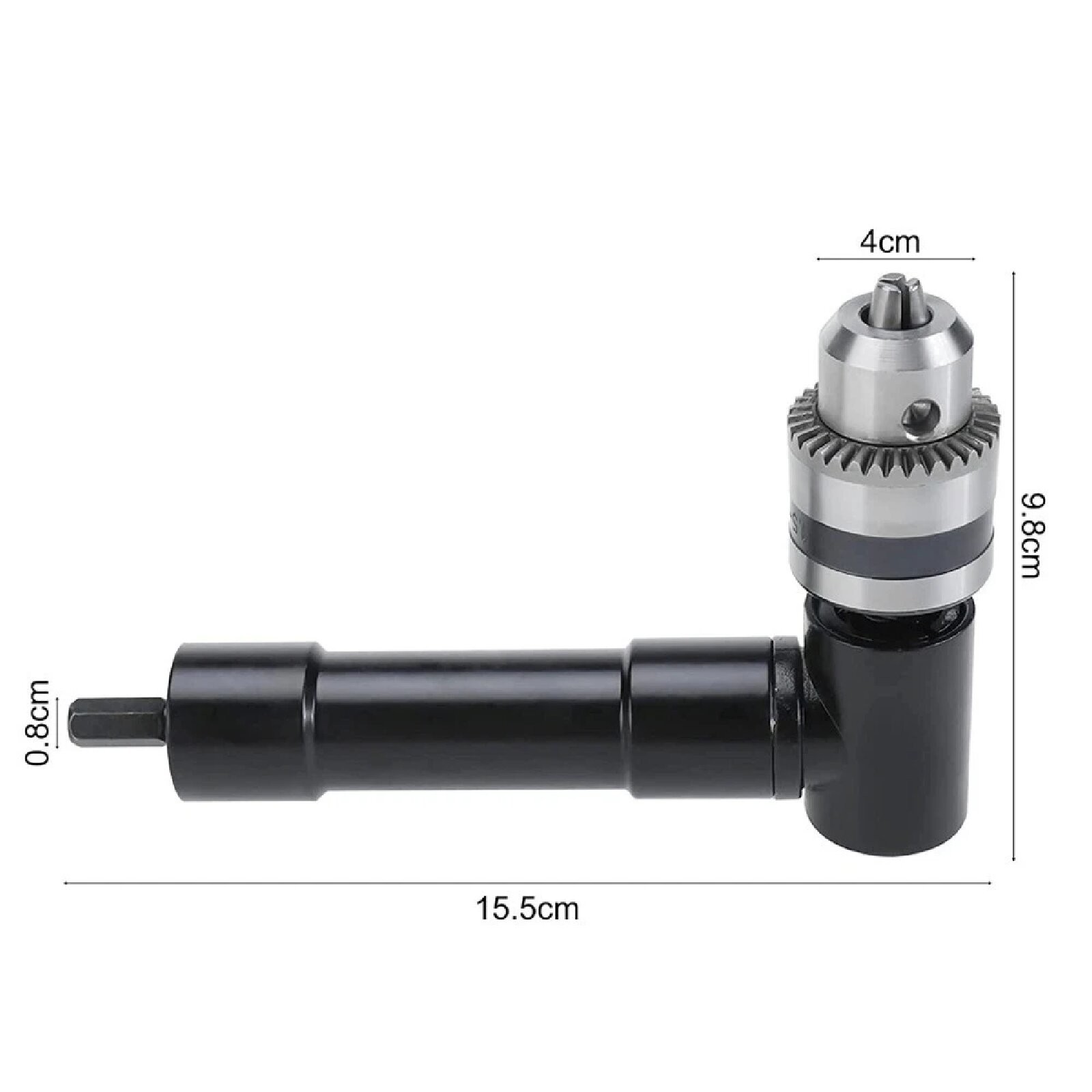 90 Degree Right Angle Drill Attachment 3/8-inch Chuck 8mm Hex Shank Cordless