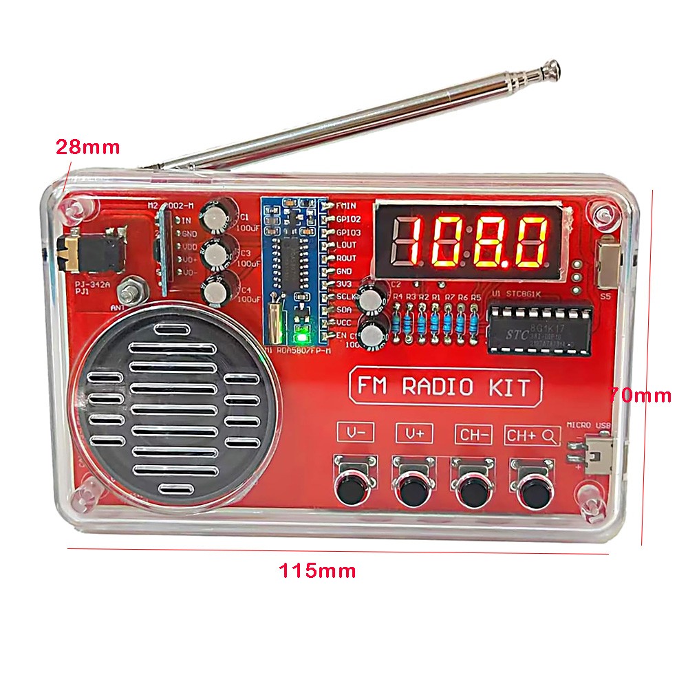 150Hz-20KHz DIY FM Radio Electronic Kit Adjustable Frequency Soldering Project
