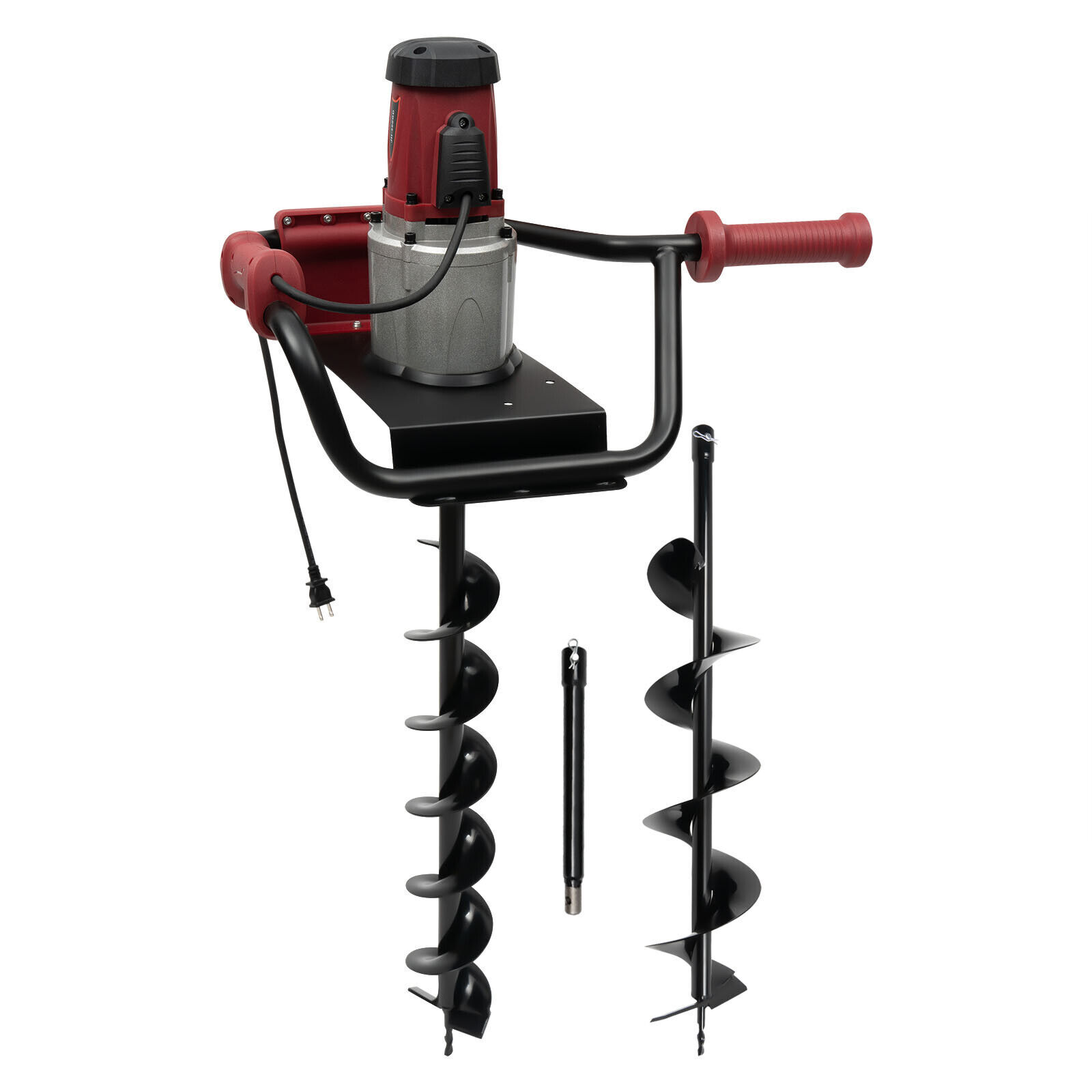 200rpm Powerful Electric Corded Digger Post Hole Auger 2 Drill Bit 1500W 1.6HP