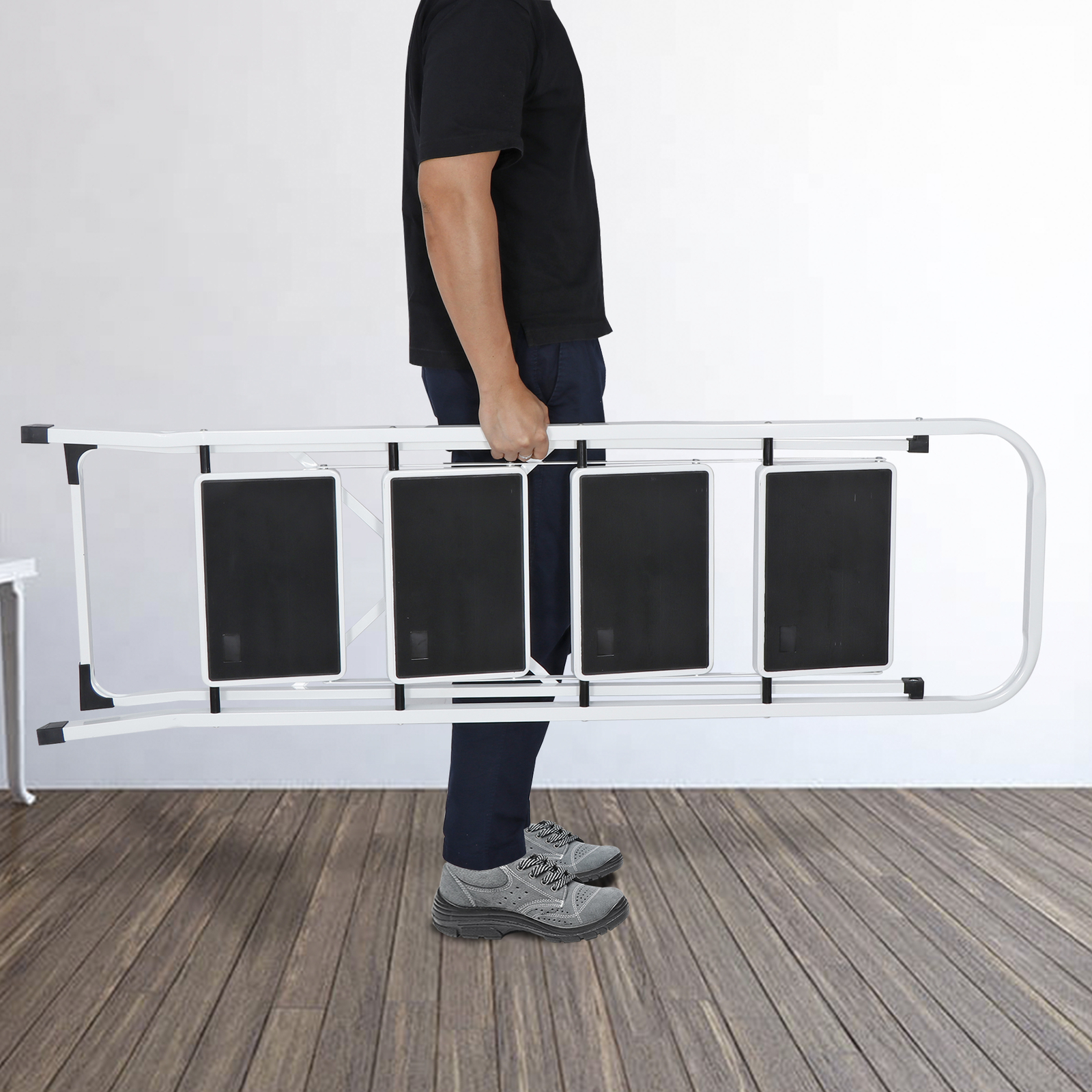 4 Step Ladder Lightweight Folding Step Stool Convenient Handgrip Sturdy Wide