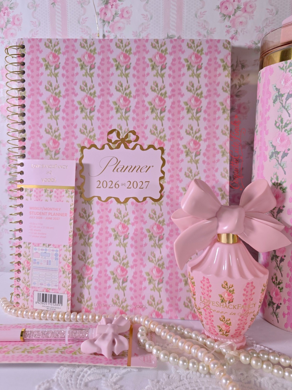 LoveShackFancy x Yoobi 2026-2027 Planner + Matching Bow Pen Set NWT SOLD OUT