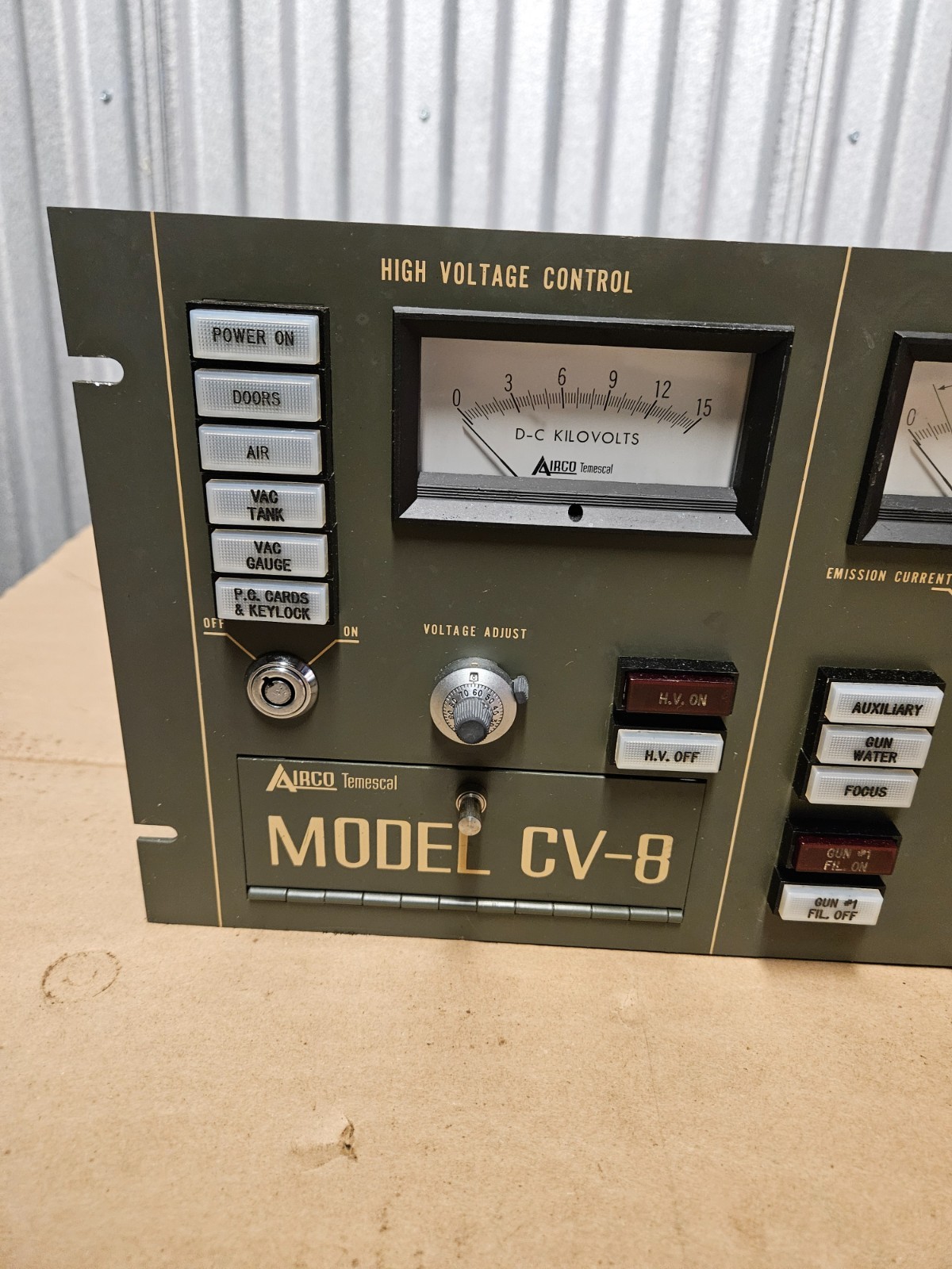 Airco Temescal CV-8-110 E-Beam Power Supply – Model CV-8 – With Keys – Used
