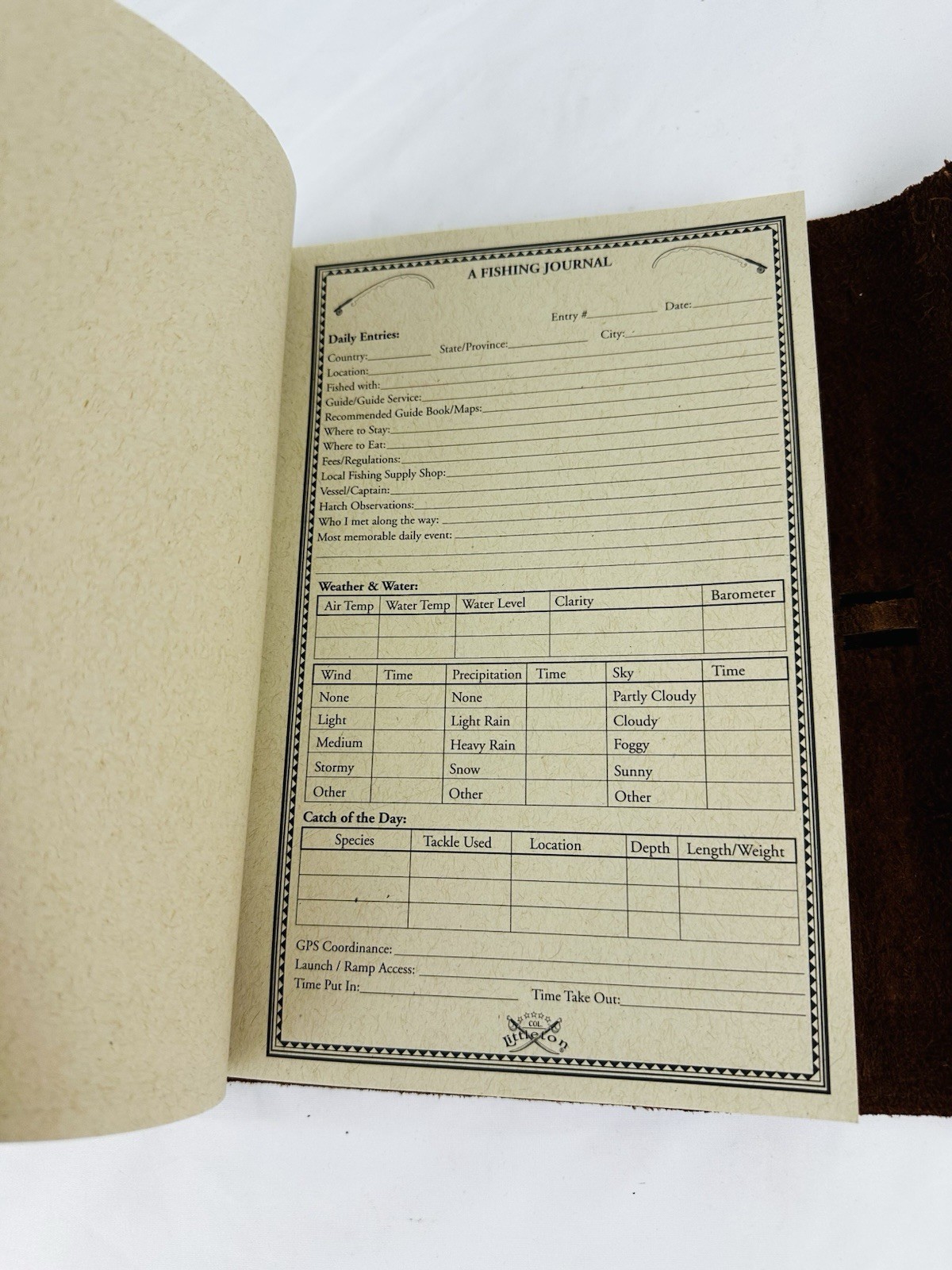Colonel Littleton No. 9 Leather Journal Vintage Brown – Personalized “TJM”