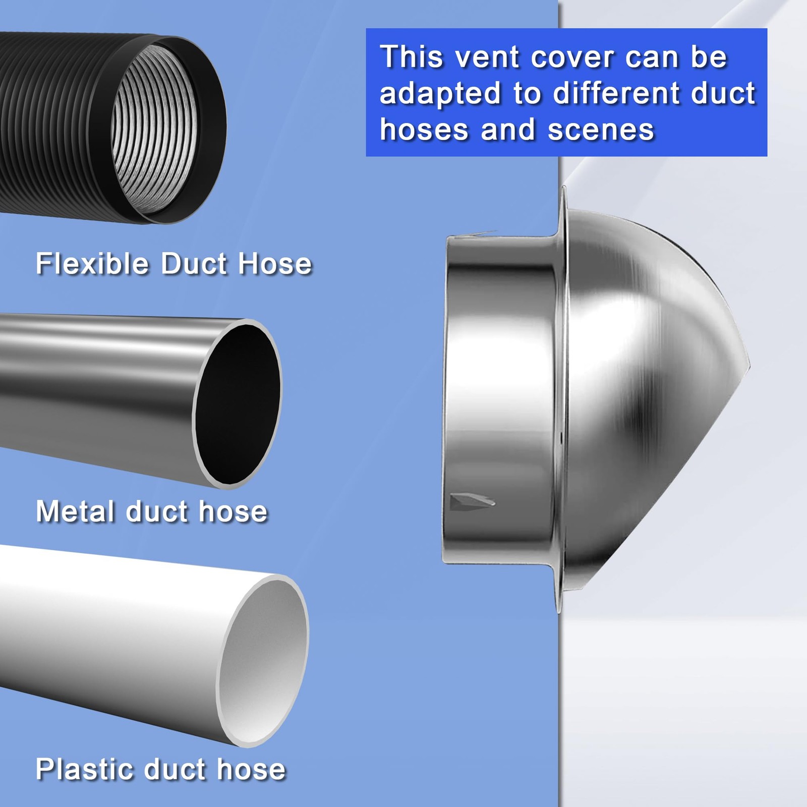 4 Inch Dryer Vent Cover Stainless Steel Round Air Ventilation 4
