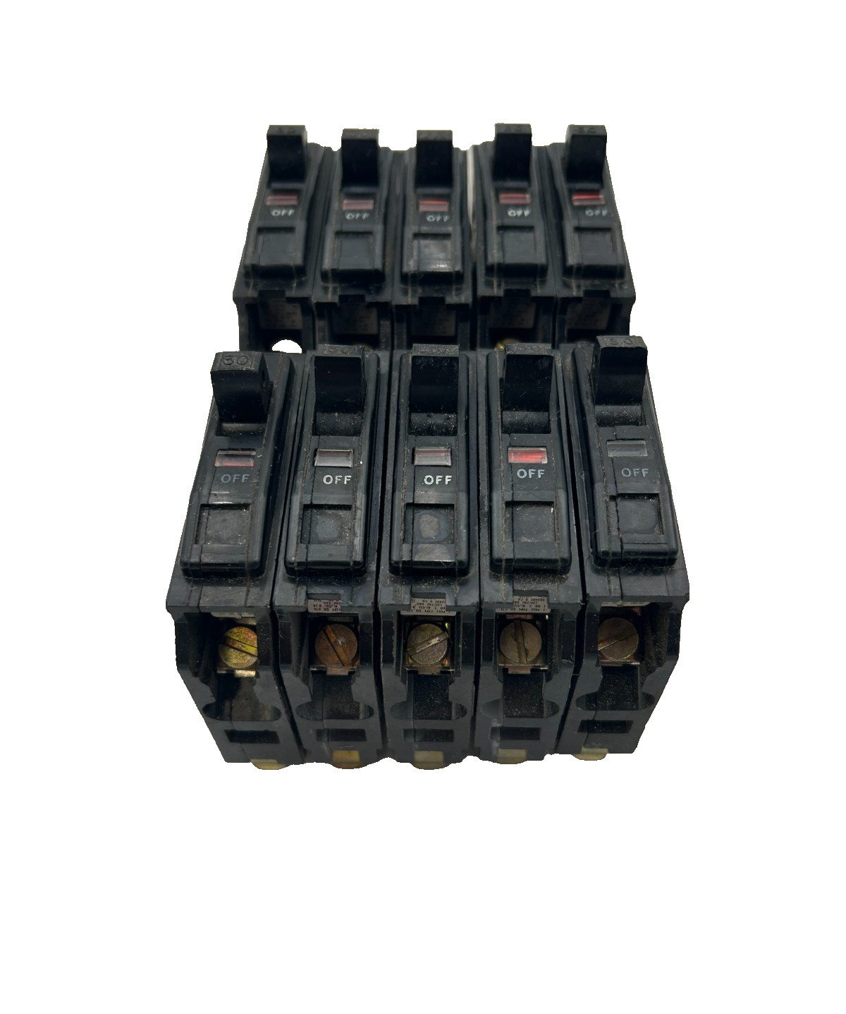 Square D QO130 Plug-On Circuit Breaker 30A 1-Pole 120/240VAC – Lot of 10
