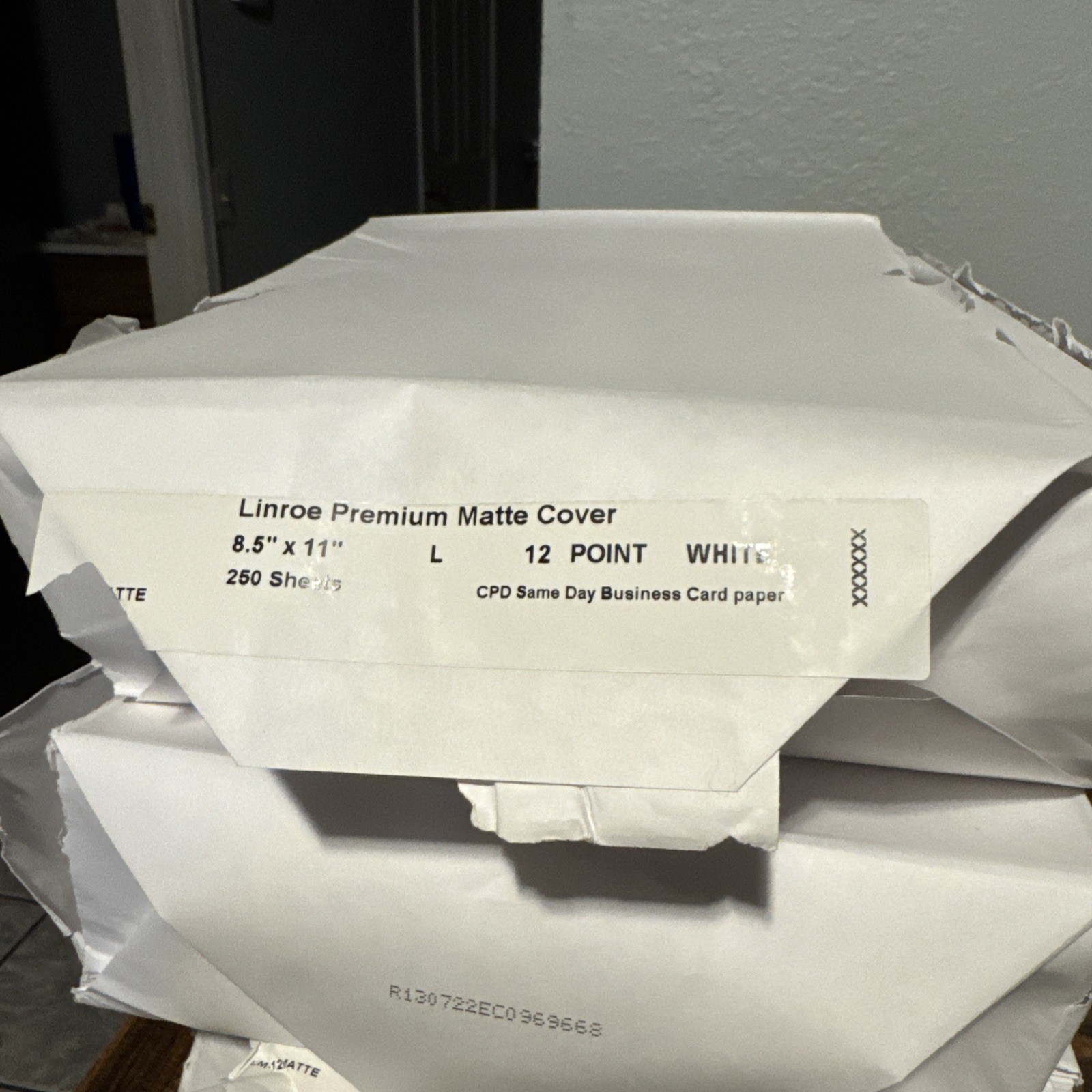 250 Sheets Premium Matte Cover 12 Point White Business Card Paper (not Perforate