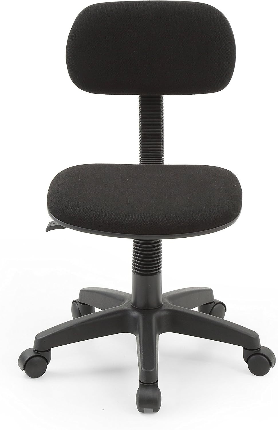 Adjustable Height Armless Desk Chair for Kids – Sleek Black Fabric Design
