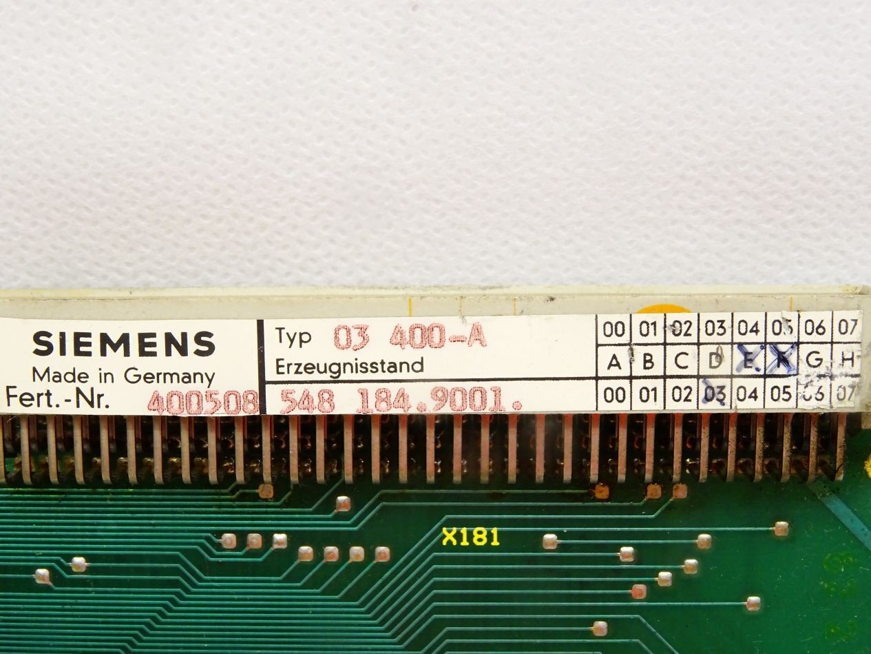 Siemens Card 03400-A 5481849001.03 E:F