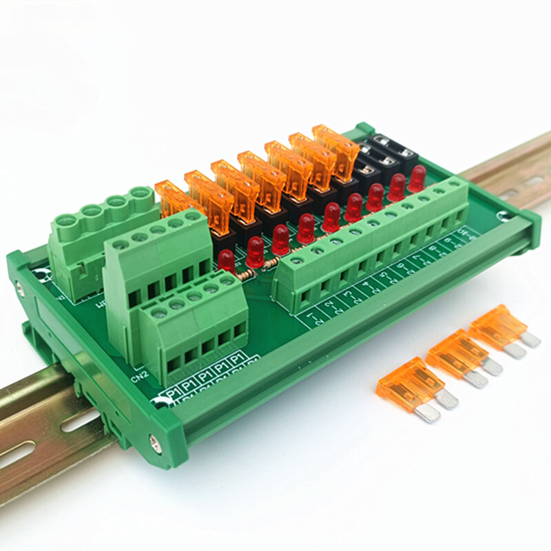 Fuse Module,DIN Rail Mount 10 Position Fuse Power Distribution Module.