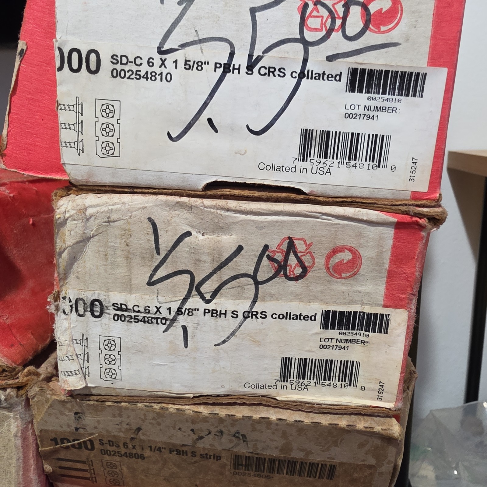 Hilti Collated Drywall Screws Lot of 9 Boxes 1-5/8″ 1-1/4″ 1-1/8″ Mixed NEW